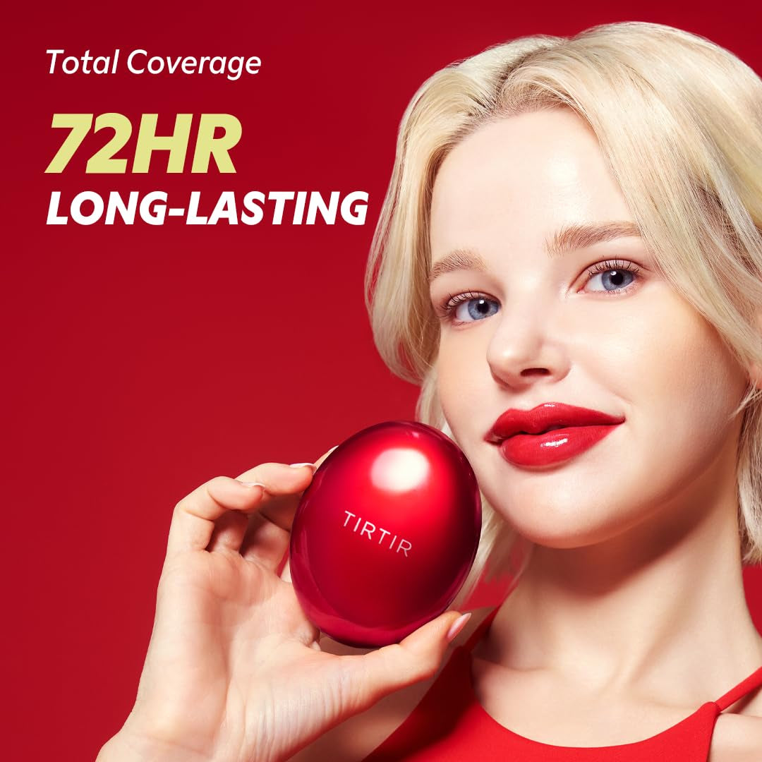 Mask Fit Red Cushion Foundation | Full Coverage, Weightless, Skin Fit, Satin Glow Finish, Korean Makeup BB Foundation, Beauty, Tattoo Cover Up, Buildable (#21W Natural Ivory, 0.63 Fl Oz)